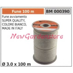 Super quality starter rope white colour Ø 3.0 x 100m 000390 | Newgardenstore.eu