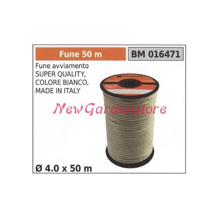 Super quality white starter rope Ø 4.0 x 50m 016471 | Newgardenstore.eu