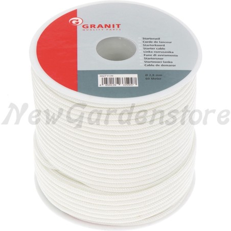 Starter rope Ø 2,8 mm roll 60 m for lawnmower, chainsaw and brushcutter | Newgardenstore.eu