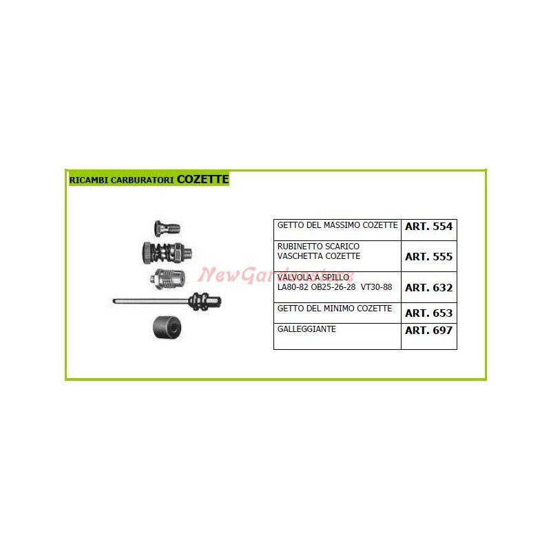 NewGardenStore flotteur carburateur pour tracteurs à pied 697