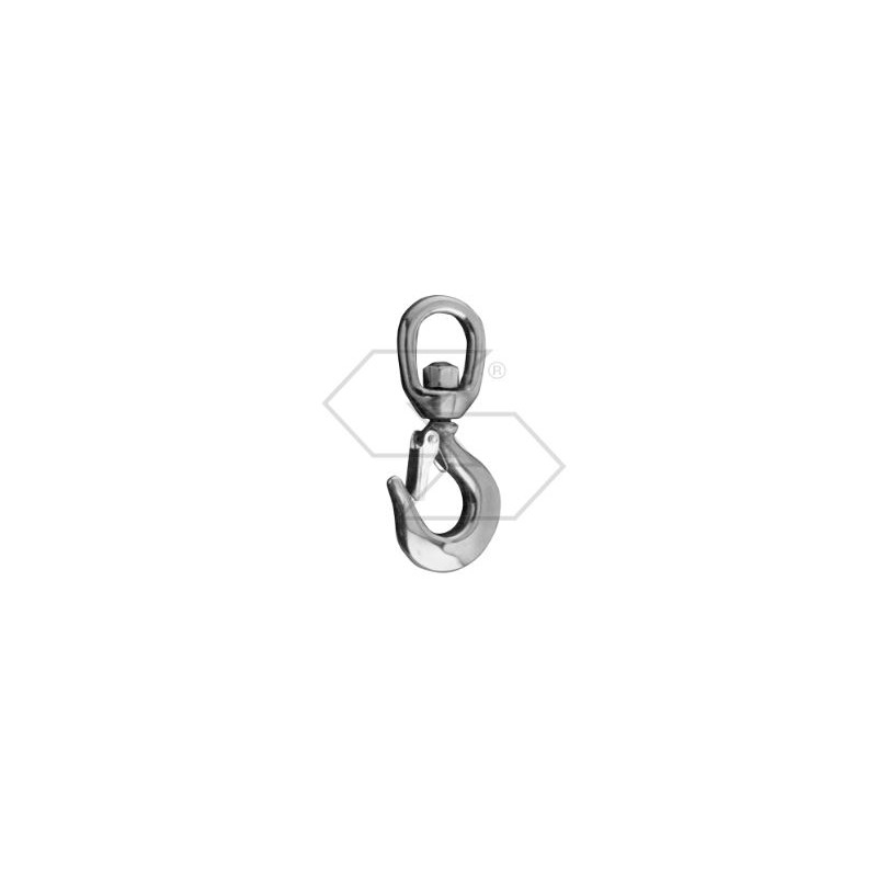 Carbon steel swivelling hook with UNIVERSAL safety catch