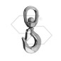 Carbon steel swivelling hook with UNIVERSAL safety catch