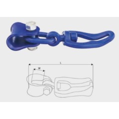 Swivelling rope/chain hook with link with eye weight 1.15 Kg