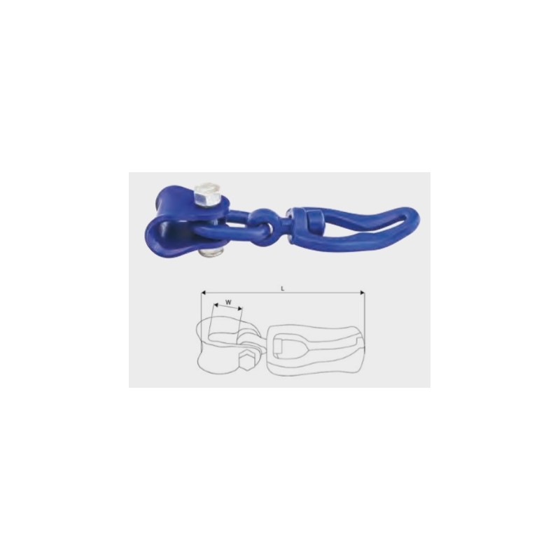 Swivelling rope/chain hook with link with eye weight 1.15 Kg