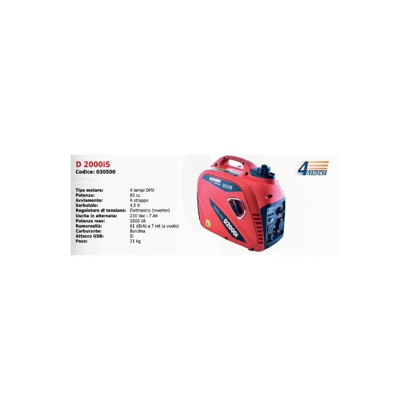 INVERTER D 2000is DUCAR SERIES Generator with 4-stroke OHV 80 cc engine