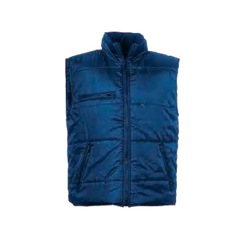 Polyester padded waistcoat with fleece collar various sizes