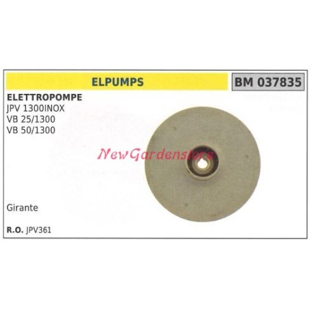 ELPUMPS pompe électrique JPV 1300INOX roue 037835 | Newgardenstore.eu