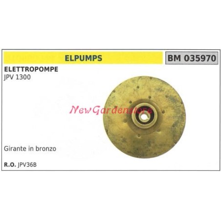 Girante in bronzo ELPUMPS elettropompa JPV 1300 035970 | Newgardenstore.eu