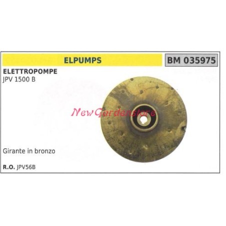 Bronze impeller ELPUMPS electric pump JPV 1500B 035975 | Newgardenstore.eu