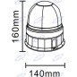 Balise halogène 12V 55W base plate 160x140mm tracteur véhicule industriel IP66