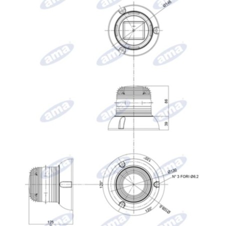 Blitzleuchte 125x146mm Gabelstapler - elektrische Maschine 10-100V