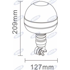 LED Rundumleuchte 12-24V flexibler Sockel 209x127mm Stangenaufsatz Ackerschlepper | Newgardenstore.eu