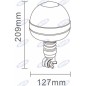 Gyrophare LED 12-24V base flexible 209x127mm tige attachement tracteur agricole