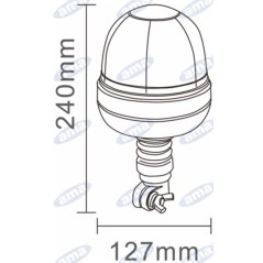 Balise LED 12-24V flexible base entonnoir 240x127mm tracteur machine agricole | Newgardenstore.eu