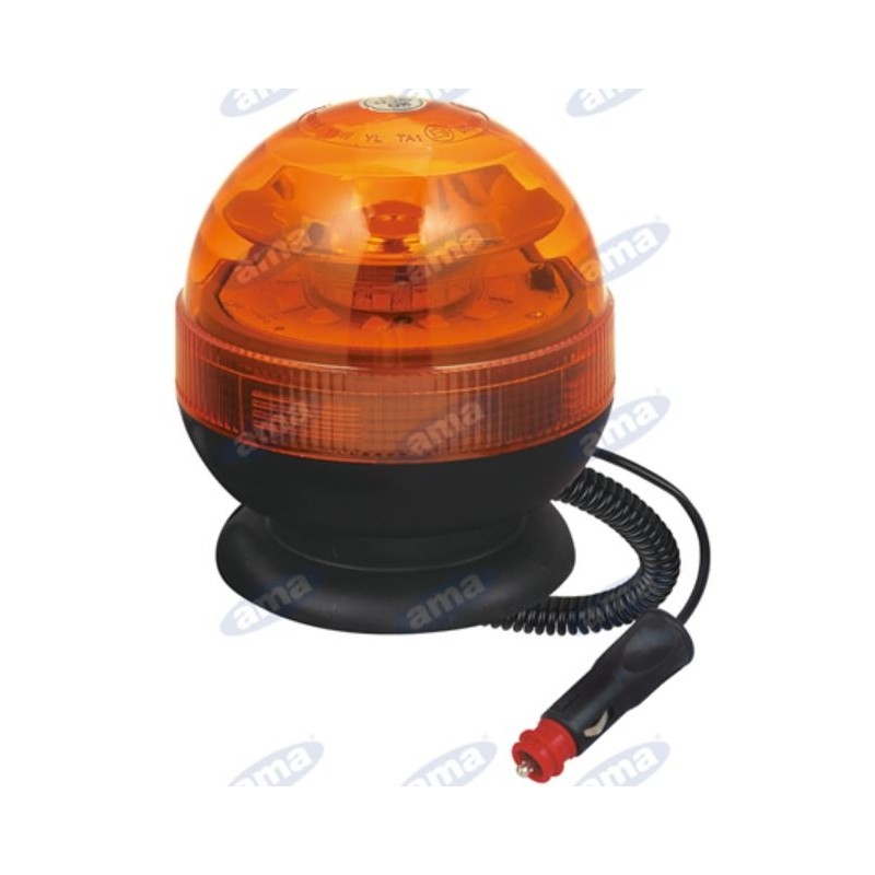 Feu tournant à LED 12-24V base magnétique 138x127mm machine agricole automotrice tracteur