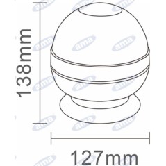 Feu tournant à LED 12-24V base magnétique 138x127mm machine agricole automotrice tracteur | Newgardenstore.eu