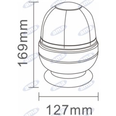 Balise LED 12-24V base magnétique 169x127mm tracteur automoteur machine agricole | Newgardenstore.eu