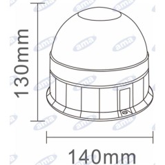 LED rotating beacon 12-24V flat base 130x140mm tractor agricultural machine | Newgardenstore.eu