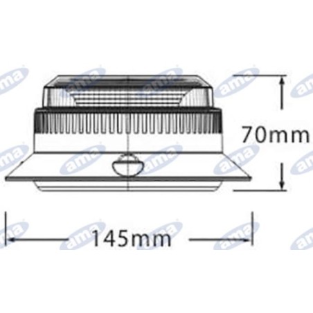 Led Rundumleuchte Magnetfuß h 70mm L 145mm selbstfahrende Landmaschine 12-30V