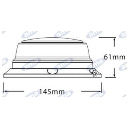 Led-Leuchte flacher Sockel h 61mm L 145mm selbstfahrende Landmaschine 12-24V 55401