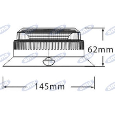 Led-Leuchte mit flachem Sockel h 62mm L 145mm Selbstfahrende Landmaschine 12-30V 30 LEDs