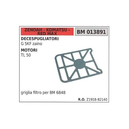 Griglia filtro aria ZENOAH per decespugliatore G 5KF zaino motore TL50 013891 | Newgardenstore.eu