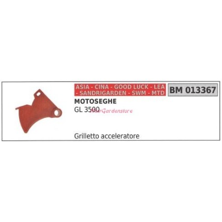 Gâchette d'accélérateur CINA tronçonneuse GL 3500 013367 | Newgardenstore.eu