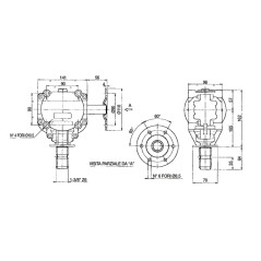 Corner transmission unit with 6-hole flange for spreader | Newgardenstore.eu