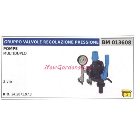 Pressure control valve assembly UNIVERSAL BERTOLINI MULTIDUPLO pump 013608 | Newgardenstore.eu