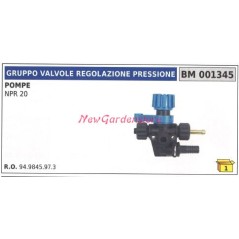 Gruppo valvola regolazione pressione UNIVERSALE pompa Bertolini NPR 20 001345 | Newgardenstore.eu