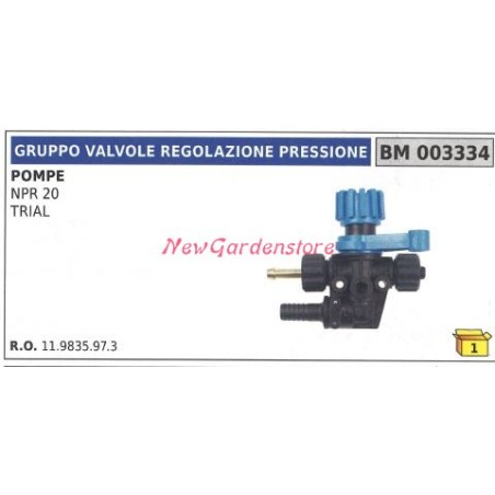 UNIVERSAL pressure control valve assembly for Bertolini NPR 20 pump 003334 | Newgardenstore.eu