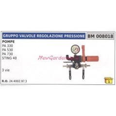 Conjunto de válvula limitadora de presión UNIVERSAL para bomba Bertolini PA 330 008018 | Newgardenstore.eu
