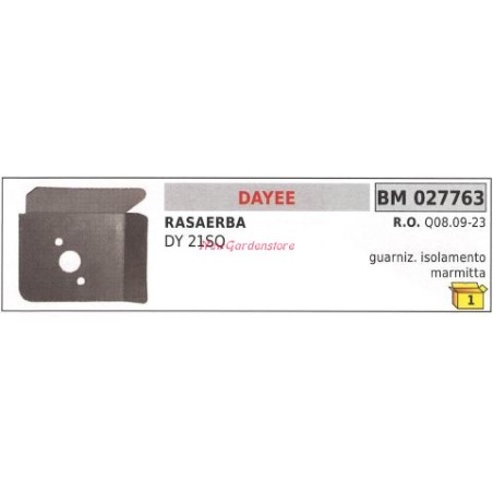 Guarnizione marmitta DAYEE tagliaerba rasaerba tosaerba DY 21SQ 027763 | Newgardenstore.eu