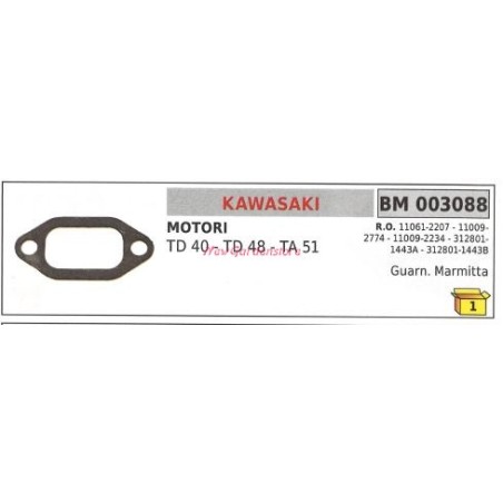 Gasket muffler KAWASAKI brushcutter TD 40 48 003088 | Newgardenstore.eu