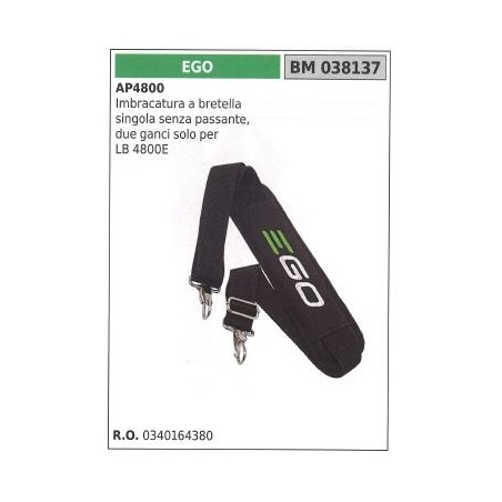 Imbracatura a bretella singola EGO senza passante un gancio per LB 4800E | Newgardenstore.eu