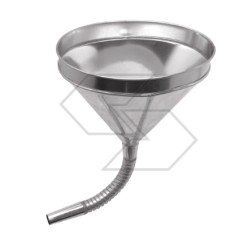 Stainless steel flexible stem funnel Ø 24 mm with brass filter R350269 | Newgardenstore.eu