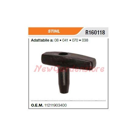 Poignée de démarrage STIHL pour tronçonneuse 8 041 070 038 R160118 | Newgardenstore.eu