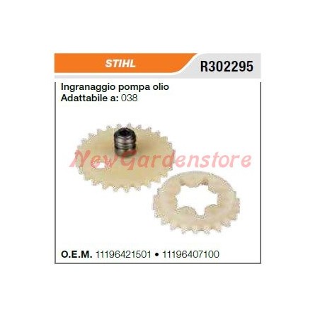 Bomba de aceite para motosierra STIHL caja de engranajes 038 R302295 | Newgardenstore.eu