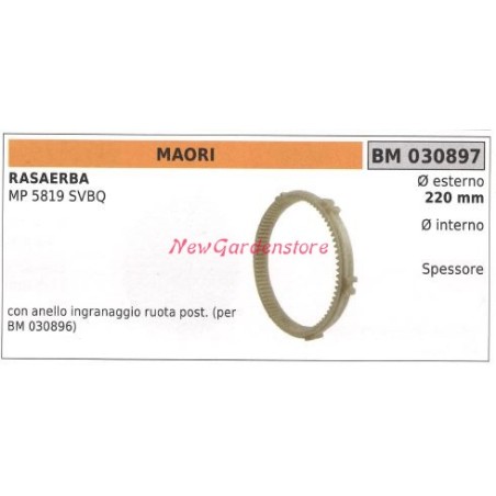 MAORI Rasenmäher-Radabdeckung MP 5819SVBQ 030897 | Newgardenstore.eu