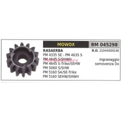 Ingranaggio trazione semovenza dx MOWOX rasaerba tosaerba PM4335SE 045298 | Newgardenstore.eu