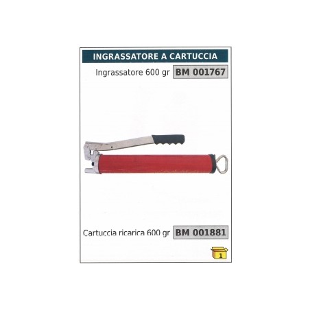 Ingrassatore a cartuccia 600 gr codice 001767 | Newgardenstore.eu