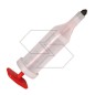 Plastic pocket grease gun for lubricating the bar end of chainsaws