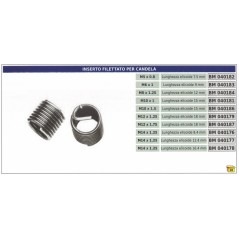 Threaded insert for spark plug M10 x 1 helix length 15 mm part no. 040181