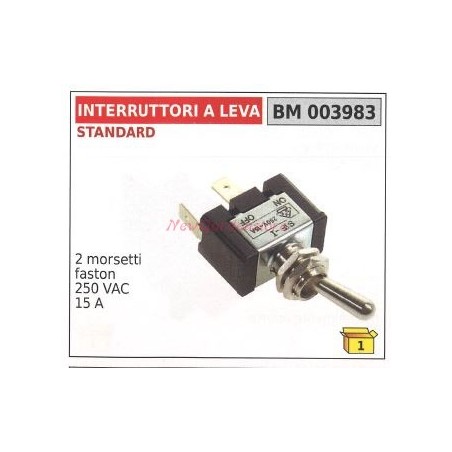 Lever switch STANDARD 2 faston terminals 250 vac 15 A 003983 | Newgardenstore.eu