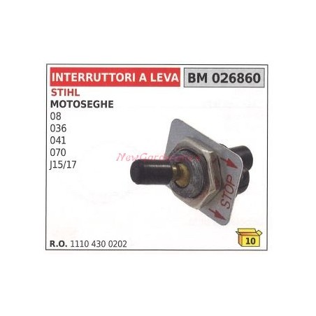 Interruttore a leva STIHL motosega 08 036 041 070 J15/17 026860 | Newgardenstore.eu