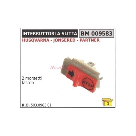 HUSQVARNA interrupteur à glissière 2 bornes faston 009583 | Newgardenstore.eu