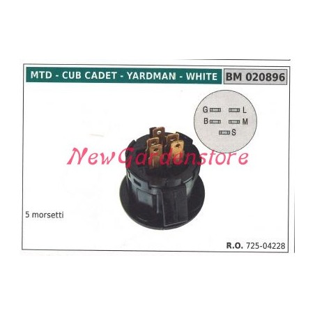 Interruttore avviamento MTD 5 morsetti 020896 | Newgardenstore.eu