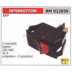 AYP interrupteur 2 petites bornes faston 250 VAC 10 A unipolaire 012859 | Newgardenstore.eu