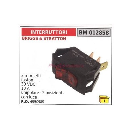 BRIGGS&STRATTON switch 3 faston terminals 30VDC 10 A 012859 | Newgardenstore.eu
