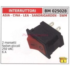 CINA switch 2 small faston terminals 250 VAC 6 A 025028 | Newgardenstore.eu